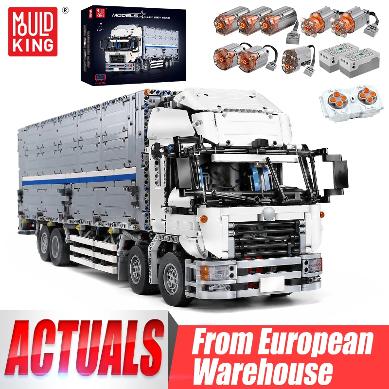 Mould King 13139 Jouets de voiture techniques Le MOC-1389 APP&RC Ensemble de camion à carrosserie motorisée avec ailes Blocs de construction Briques Cadeau de Noël pour enfants
