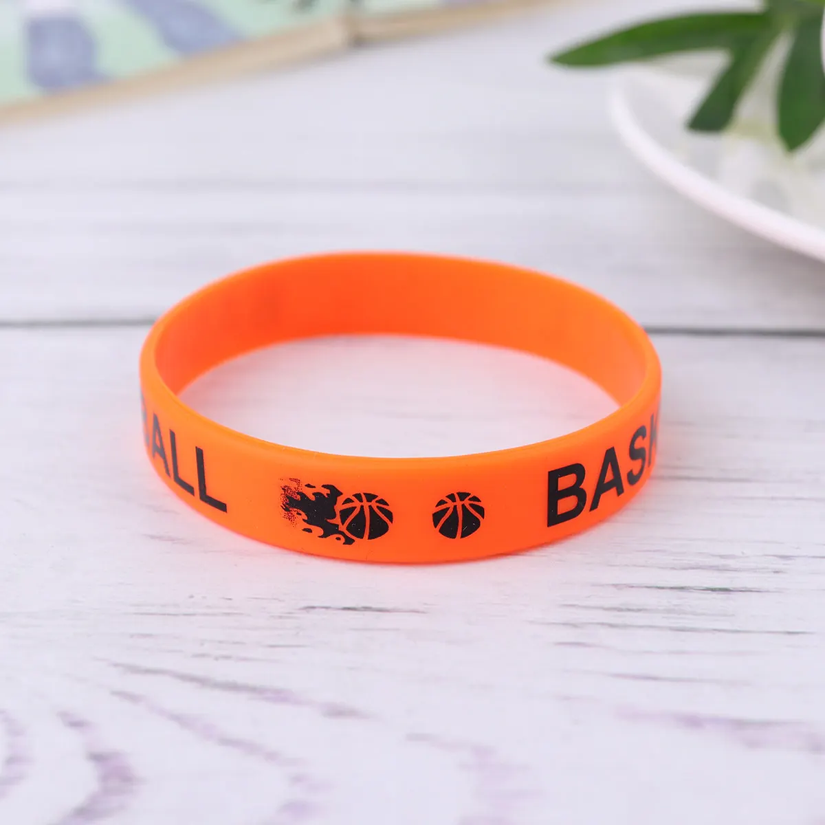 

25Pcs Silicone Party Bracelet Basketball Printing Wristbands Bright Color Comfortable Wear Unisex Fit for Theme Party Birthday