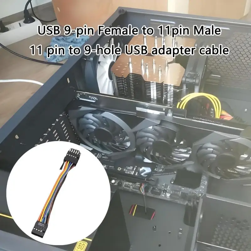 T5EA Portable USB الأم الداخلية رأس الحبل 11 نقطة إلى 9Pin