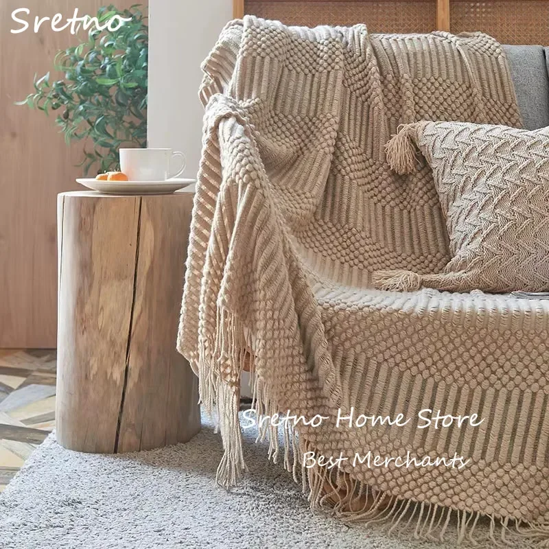 

High Quality Sofa Blanket for Living Room 130x170cm Knitted Wool Solid Simple and Modern Home and The Office 365 Blanket Throw