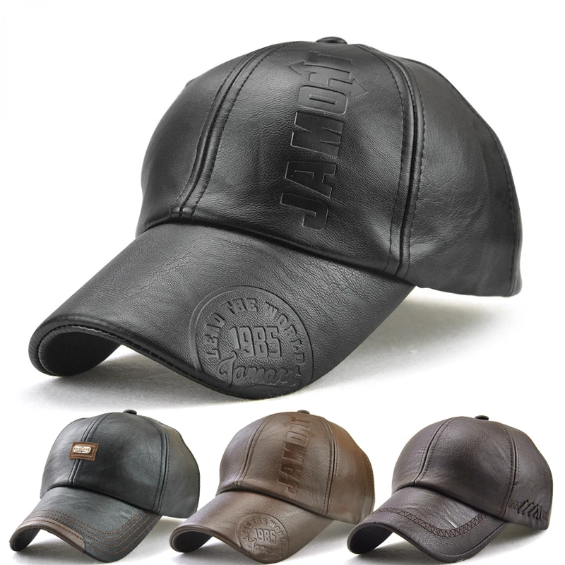 

Men Leather Baseball Cap Fashion Sports Caps Army Military Hat Man Baseball Cap British Vintage Cowhide Leather Trucker Hats