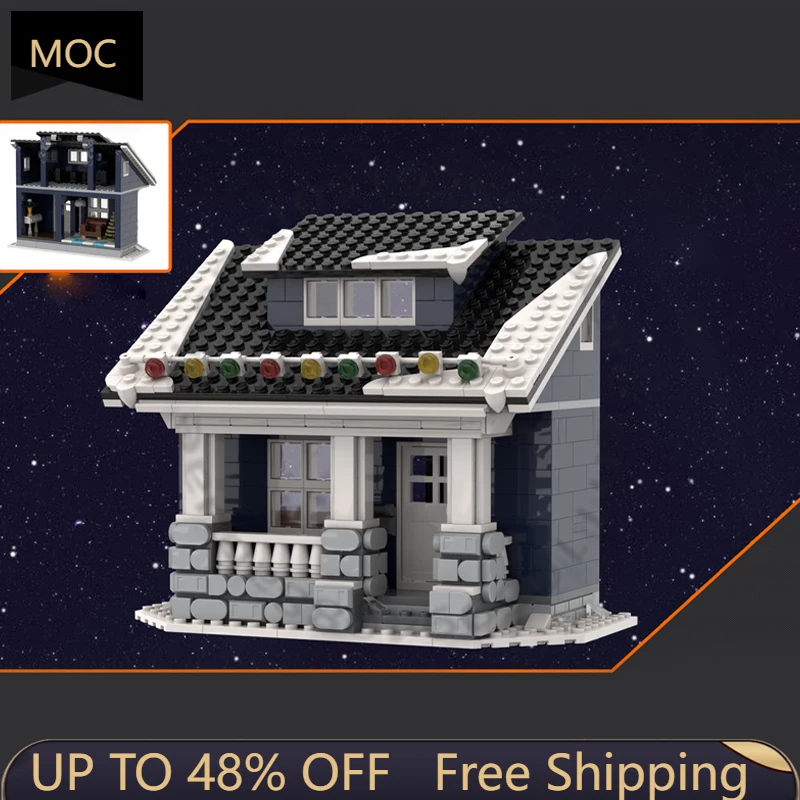 

556 PCS City Engineering W16 - Winter Bungalow 3 MOC Customize Modular Building Block Model Technology DIY Boy Assembly Toy Gift