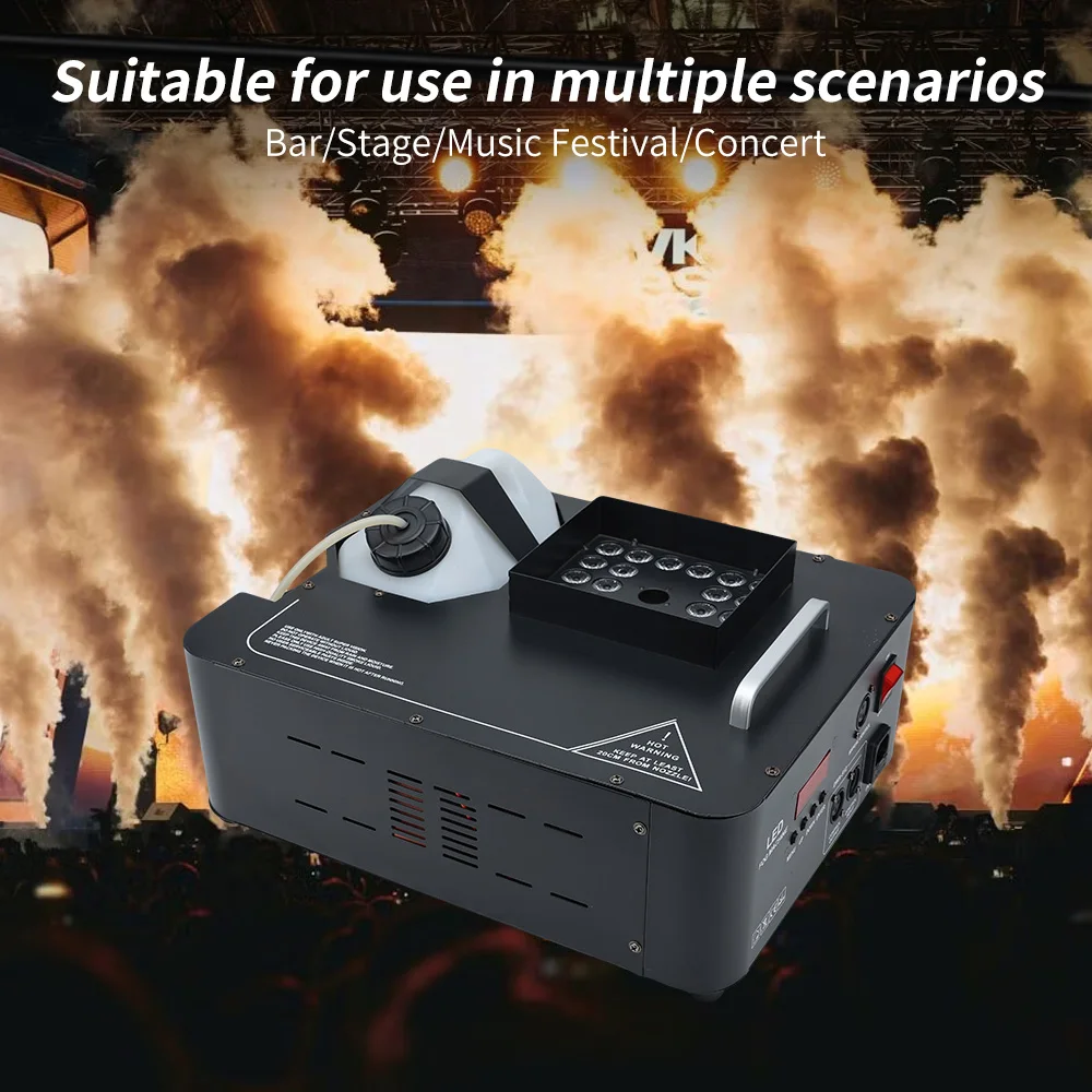 Vertical Spray Smoke Machine 1500W Remote Control Fog Machine Special Effect Stage Equipment for DJ Disco Party Wedding