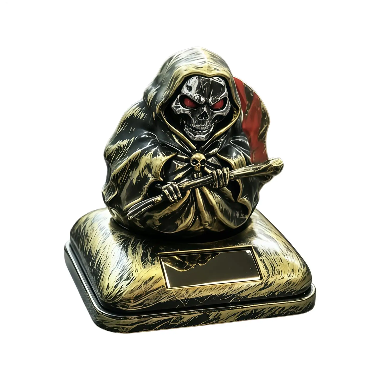 Halloween Car Dashboard Decoration Solar-powered Spooky Skull Toy Cat Skeleton Ornament For Home Garden Cafe Bar Indoor Window