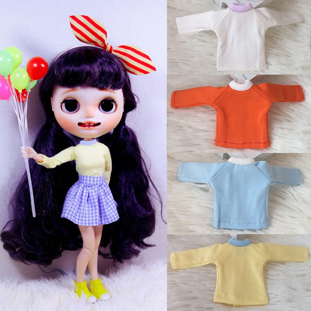 1Pcs 1/6 Doll's T-Shirt Blyth Causal Clothes Barbi Doll Shirts Vest Accessories For Licca, Azone, Kurhn Blyth Doll