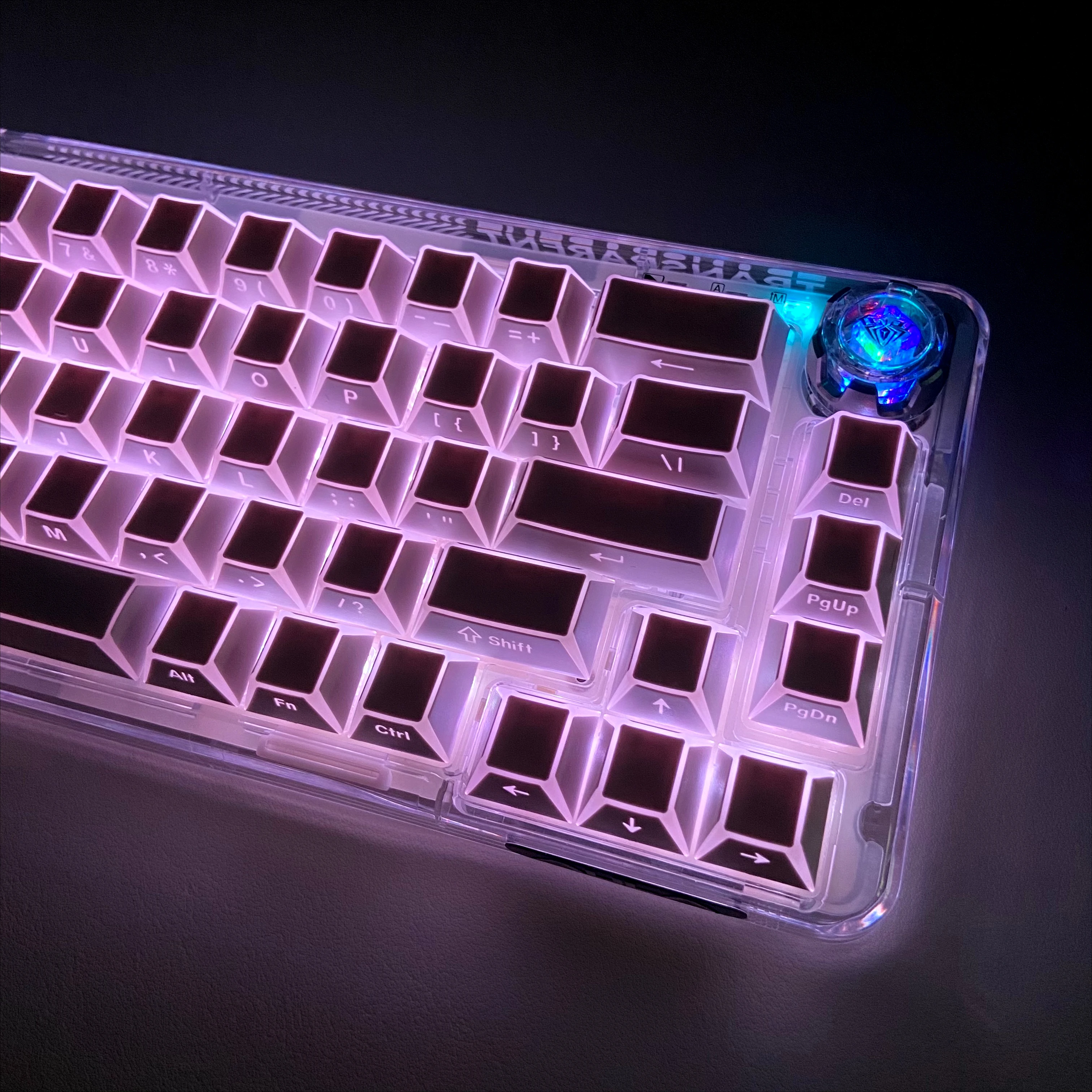 Edges Backlit Keycaps Side Printed White Black Cherry Profile PBT Key Caps 97 Keys for 60% 75% MX Gaming Mechanical Keyboard