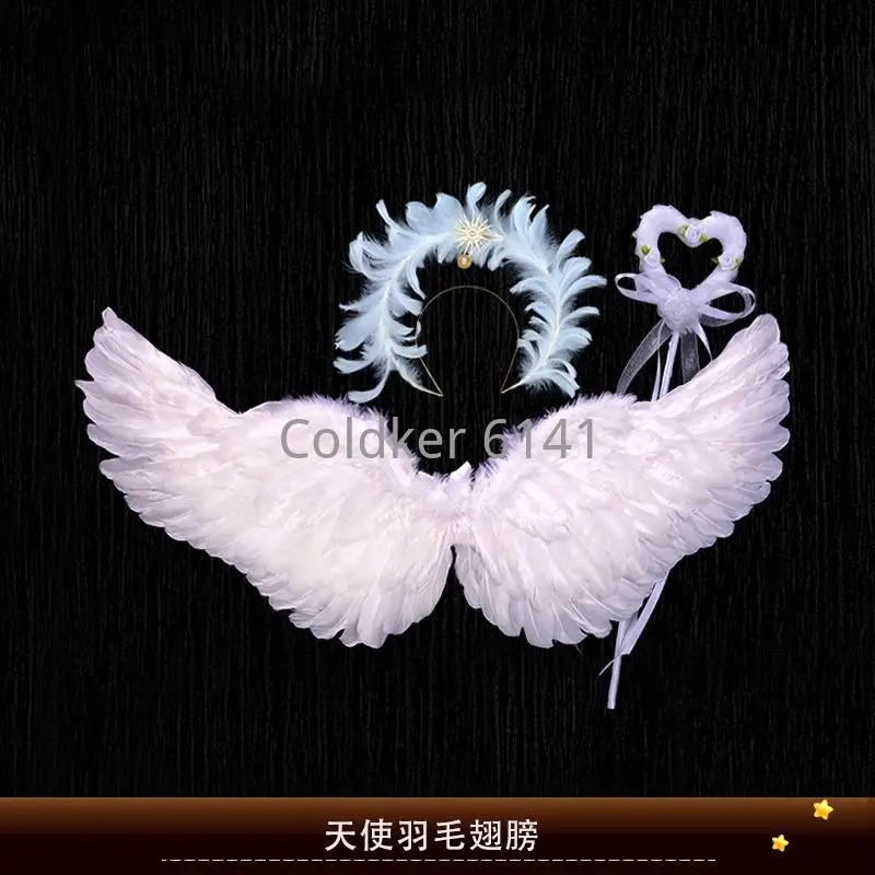 

Карнавальные крылья ангела из перьев (белые, черные) с палочками и эластичными ремнями для косплея, свадьбы, дня рождения, Хэллоуина, Рождества