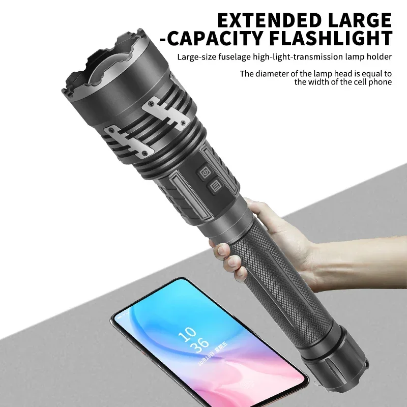 30W LED outdoor strong light ultra-bright flashlight ultra-long battery life multi-functional aluminum alloy flashlight