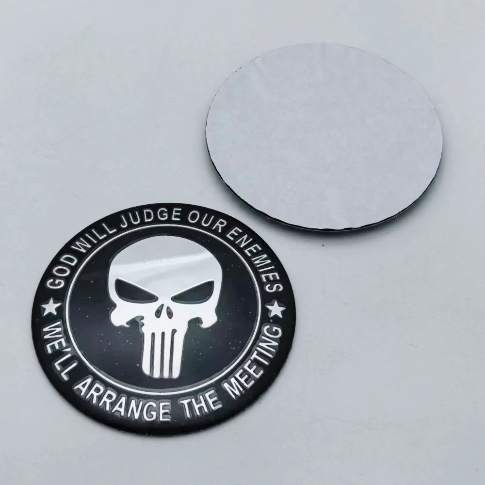 4pcs 3D 45mm 56mm 65mm Skull Emblem Car Stickers Auot Accessories for Car Wheel Center Caps Hub Dust Cap Rim Cover Hubcaps Badge view 5
