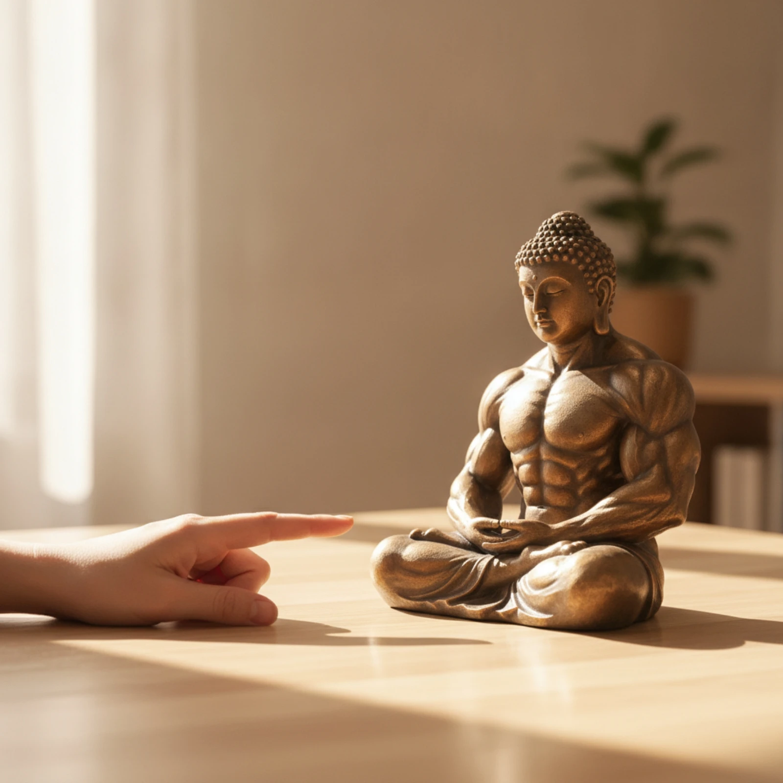 Picture 7: Seated Buddha Figurine Sculptural Meditating Buddha Figurine Sculpture Polyresin Decor Zen for Living Room, Office