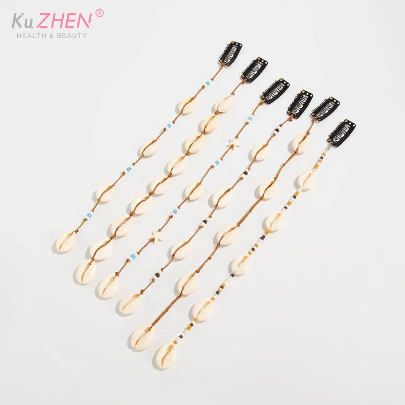 Festival Hair Extension Imitation Shells Bead Strands Waterproof Coating Boho Mermaid Core Dreadlock Jewelry For Braids