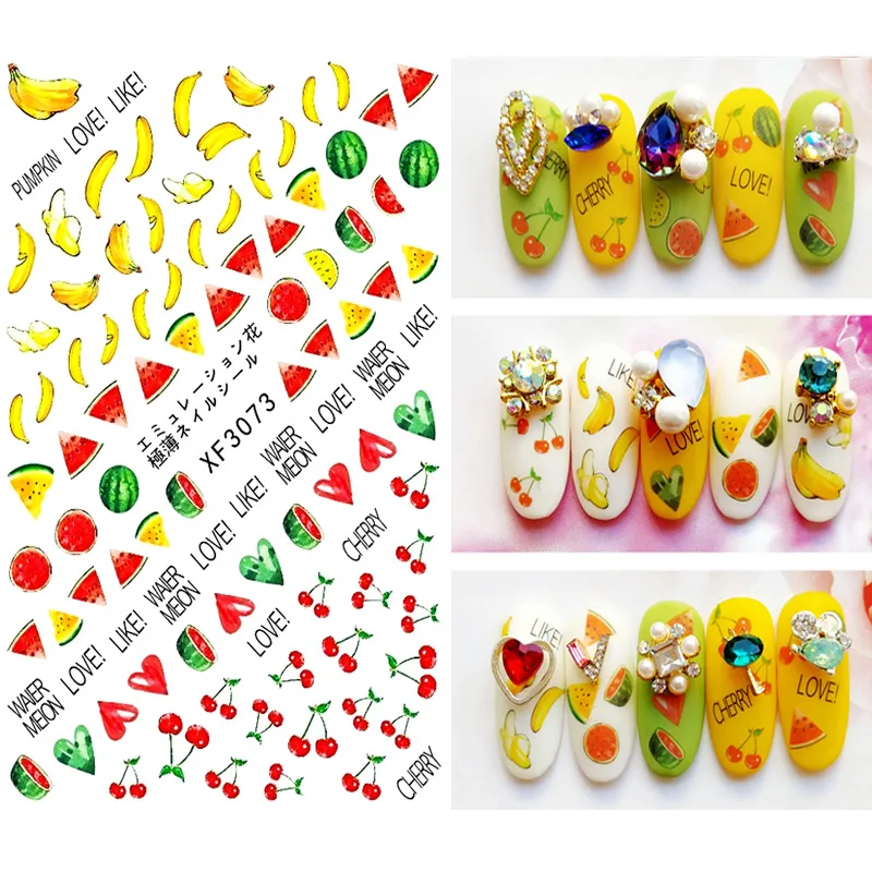 Renkli 3D Nail Art etiketler su transferi kar tanesi tasarım altın çıkartma tırnak sanat Sticker araçları XF6231