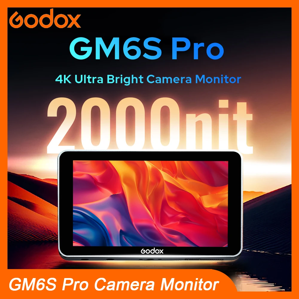

Godox GM6S Pro 5.5" 4K Camera Monitor Ultra Bright 10W, 3D LUT Touch Screen IPS FHD for DSLR/Video HDM1 Field Monitor