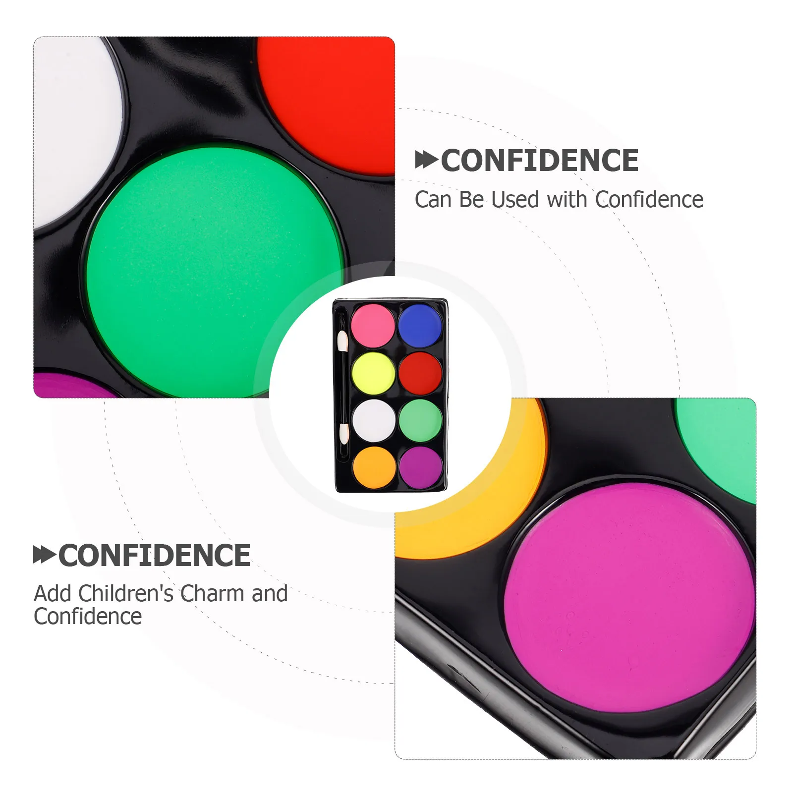 2 صناديق الأطفال مرحلة ماكياج النفط القائمة الملونة لوحة ألوان الوجه 8 ألوان مهرجان الحفلات طقم طلاء الجسم تأثيري لوازم