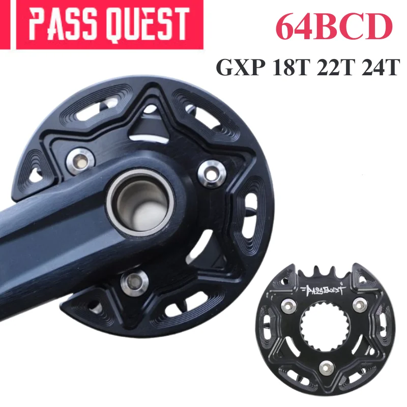 PASS QUEST ForGXP 64BCD 18T/22T/24T forSRAMSHIMANO Direct Mount Crank Street Guards Wide Narrow Chainrings XX1 XO1 Cycling Part