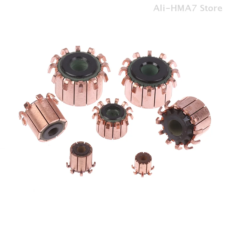 1 Piece 7/8/12 Gear Teeth Electric Motor Commutator 3-8mm ID 7.8-23mm OD Copper Motor Accessory For Power Tools DC Motors