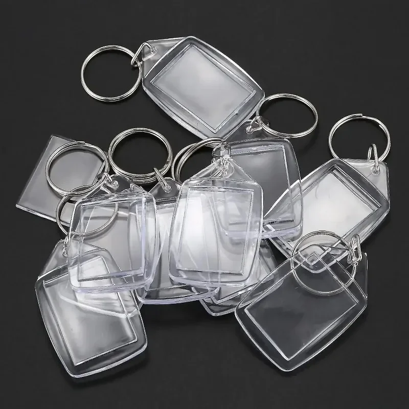 1/10pcs Transparent Photo Frame Keychain Tassels Snap-In Custom Insert Photo Acrylic Keyring Blank Picture Pendants Card Holder