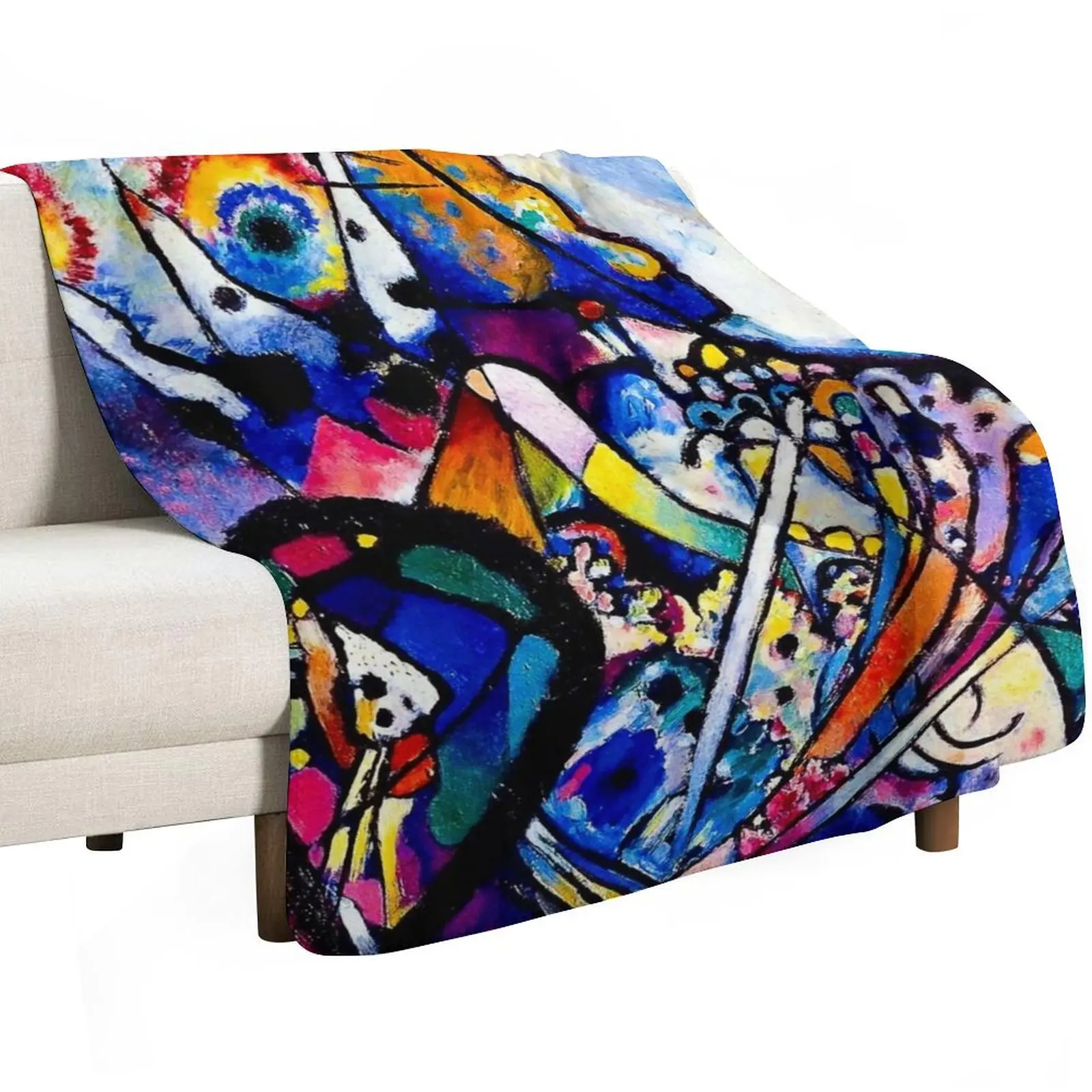 wassily kandinsky art style Throw Blanket valentine gift ideas Thermal Sofa Bed covers Picnic Travel Blankets