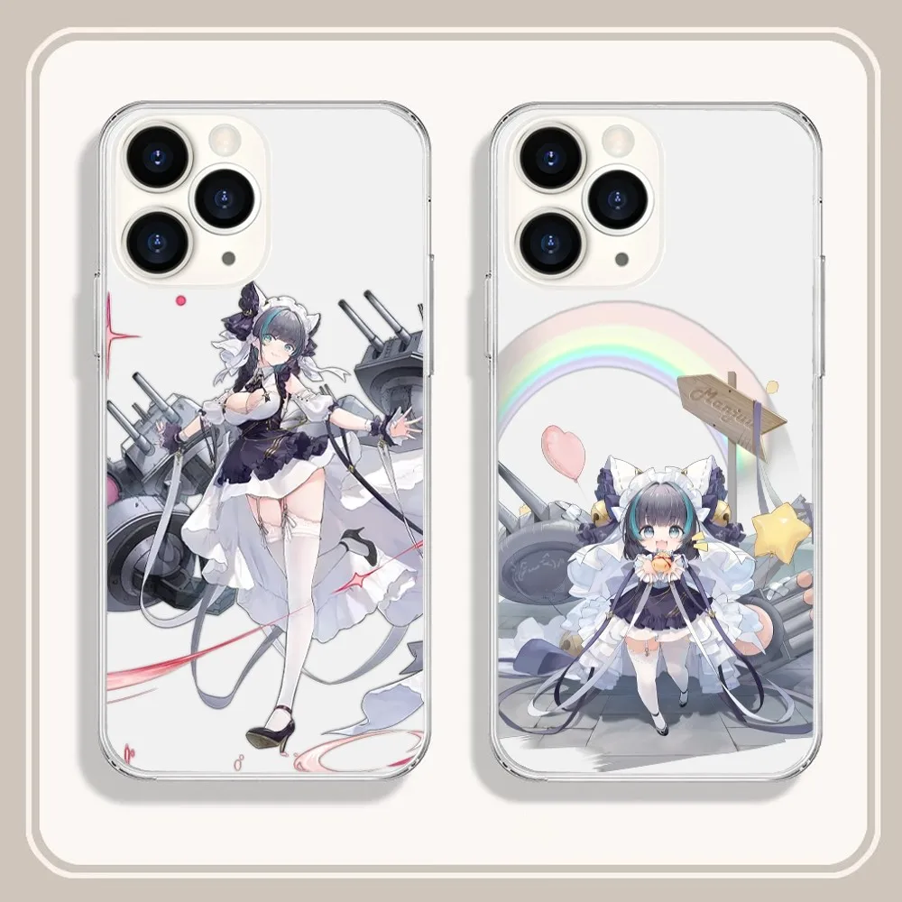 Game Azur Lane cheshire Phone Case Transparent For iPhone 15 13 14 12 11 Pro Plus MAX iPhone13 14 Mini