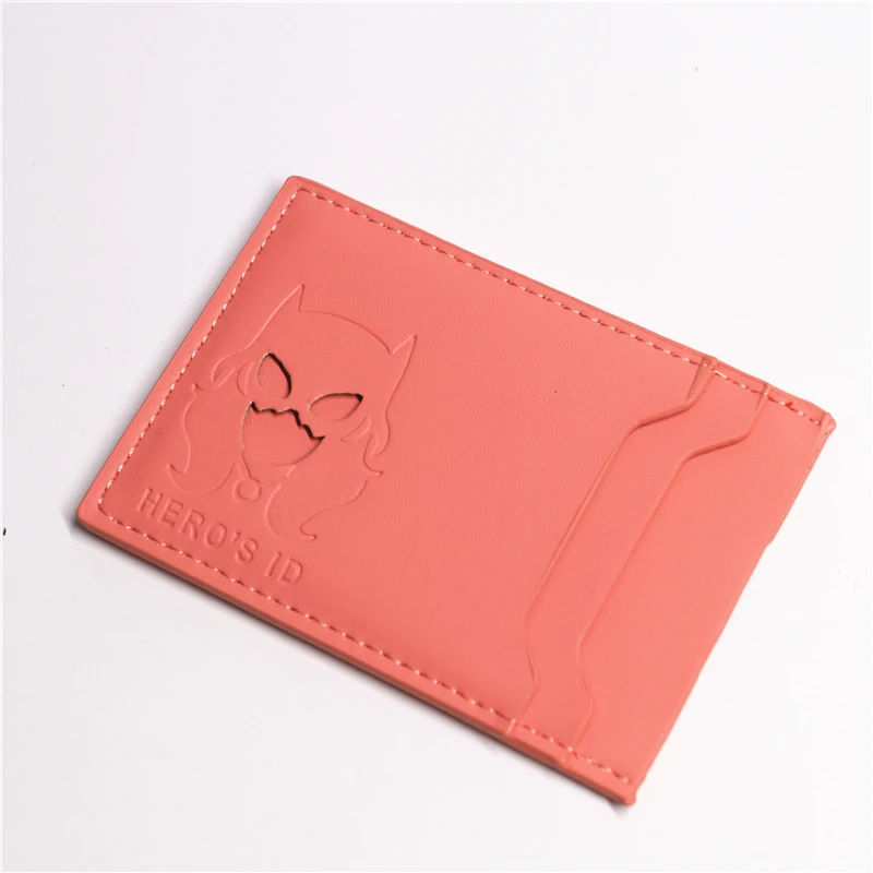 Hero Cartoon Cat ID Wallet For Women Girl PU Leather Slim Card Holder With Superhero Face Eyes Mask Gift For Girlfriend Lovers view 3