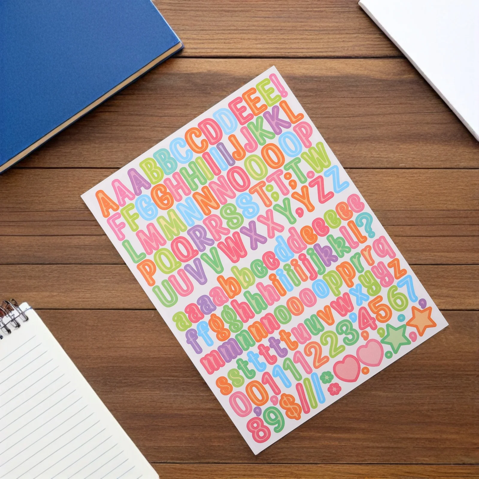 50Pcs Creative Alphabet Stickers Self-Adhesive English Letter Decals for Scrapbooking Journals Diaries Craft Lettering