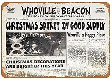 Kexle 8 x 12 Inches Metal Sign Vintage The Whoville Beacon Plaque Gifts Street Metal Signs Decoration Funny Art