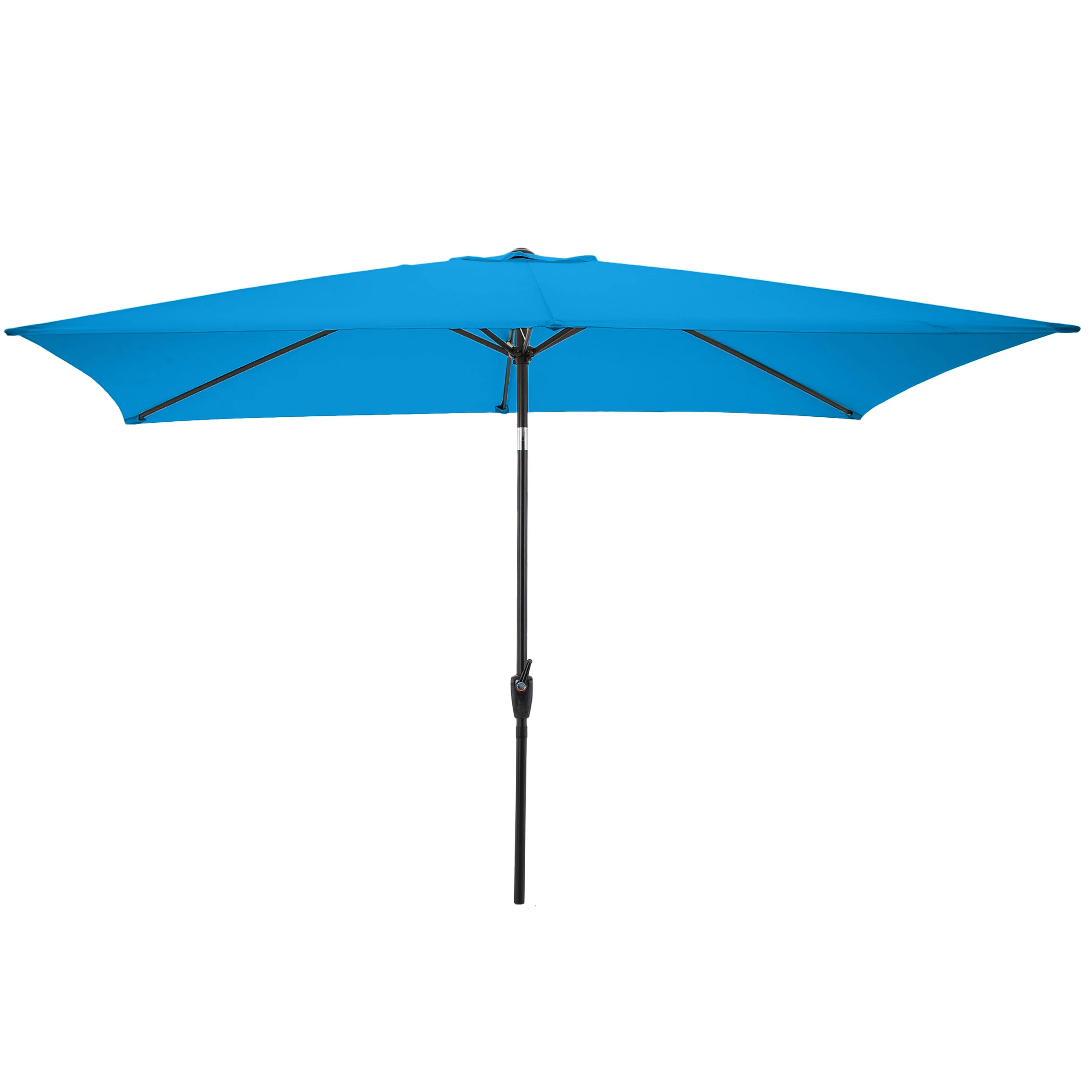 

10’ Rectangular Patio Umbrella with Push Button Tilt, Bright Blue