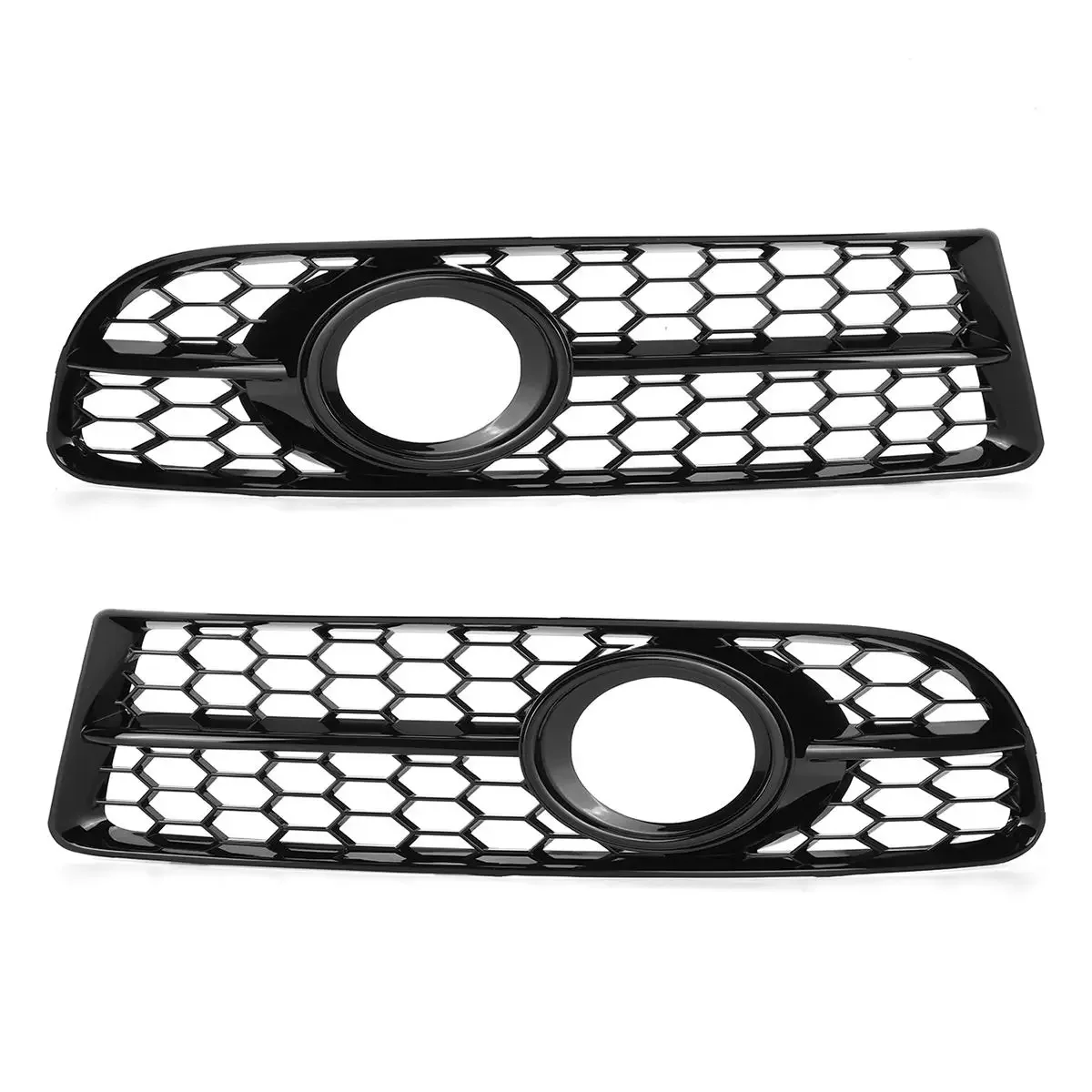 1 Pair Front Fog Light Grille Cover Lower Honeycomb Fog Lamp Grill For Audi A4 B7 S4 A4 S-Line 2005 - 2008 8E0807681F 8E0807682F