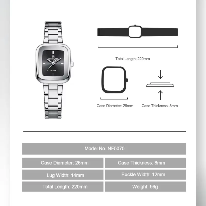 NAVIFORCE Women's Sports Watch Waterproof Stainless Steel Fashion Women's Minimalist Nightlight Classic Watch Package Gifts 2026 - view 6