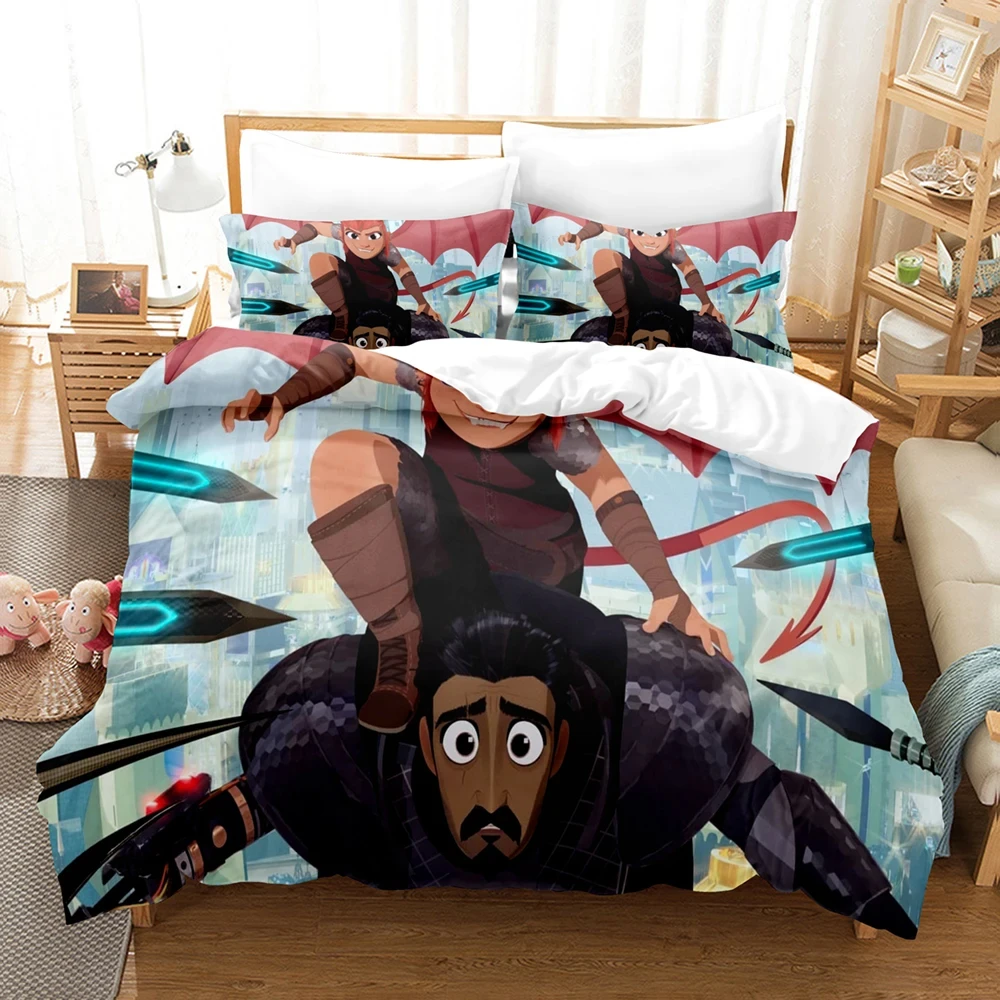 

3D Printing Anime The Nimona Bedding Set Boys Girls Twin Queen Size Duvet Cover Pillowcase Bed Kids Adult Fashion Home Textiles