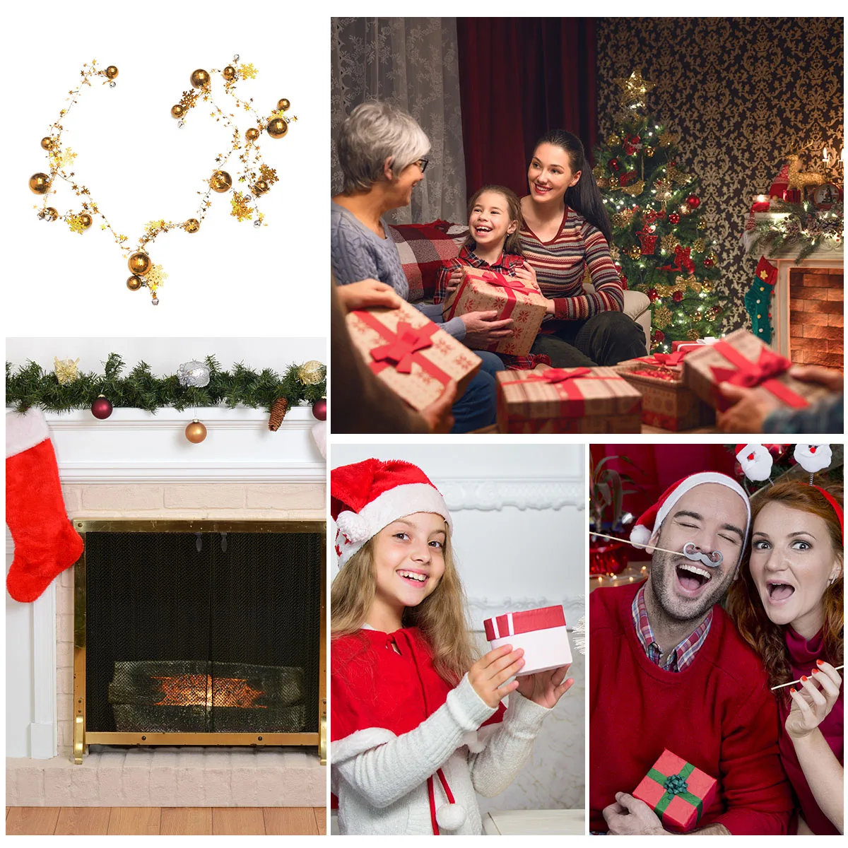 

1 pc Bells Balls String Christmas Decoration Lightweight Hanging Chain For Tree Wall Ceiling Window Home Garden Bar