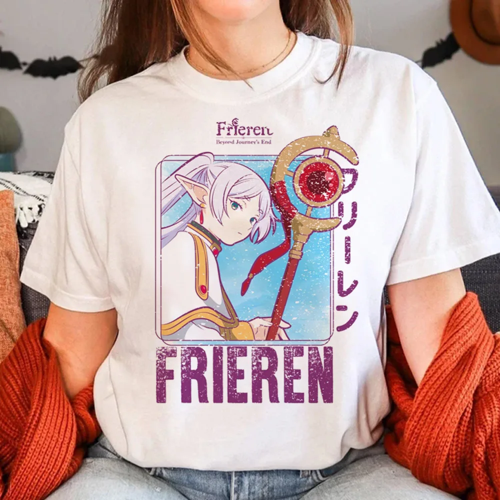 Frieren t-shirts women funny streetwear graphic t-shirts female anime clothes