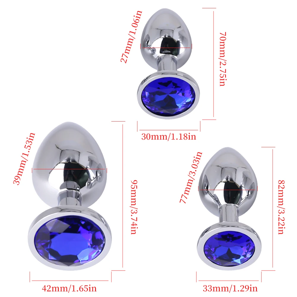 Anal Plug Mini Round Stainless Steel Crystal Anal Plug Removable Butt Plug Stimulator Anal Sex Toys