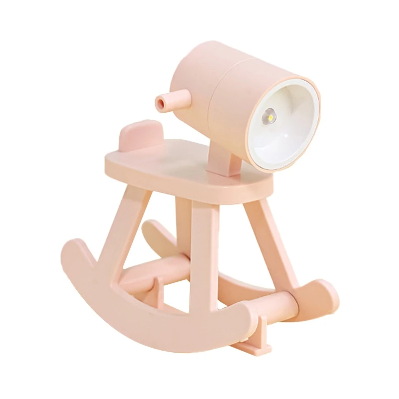 Cartoon Gift Book Lamp Desktop Ornament Cute Atmosphere Light Rocking Horse Mini Night Light Mobile Phone Holder