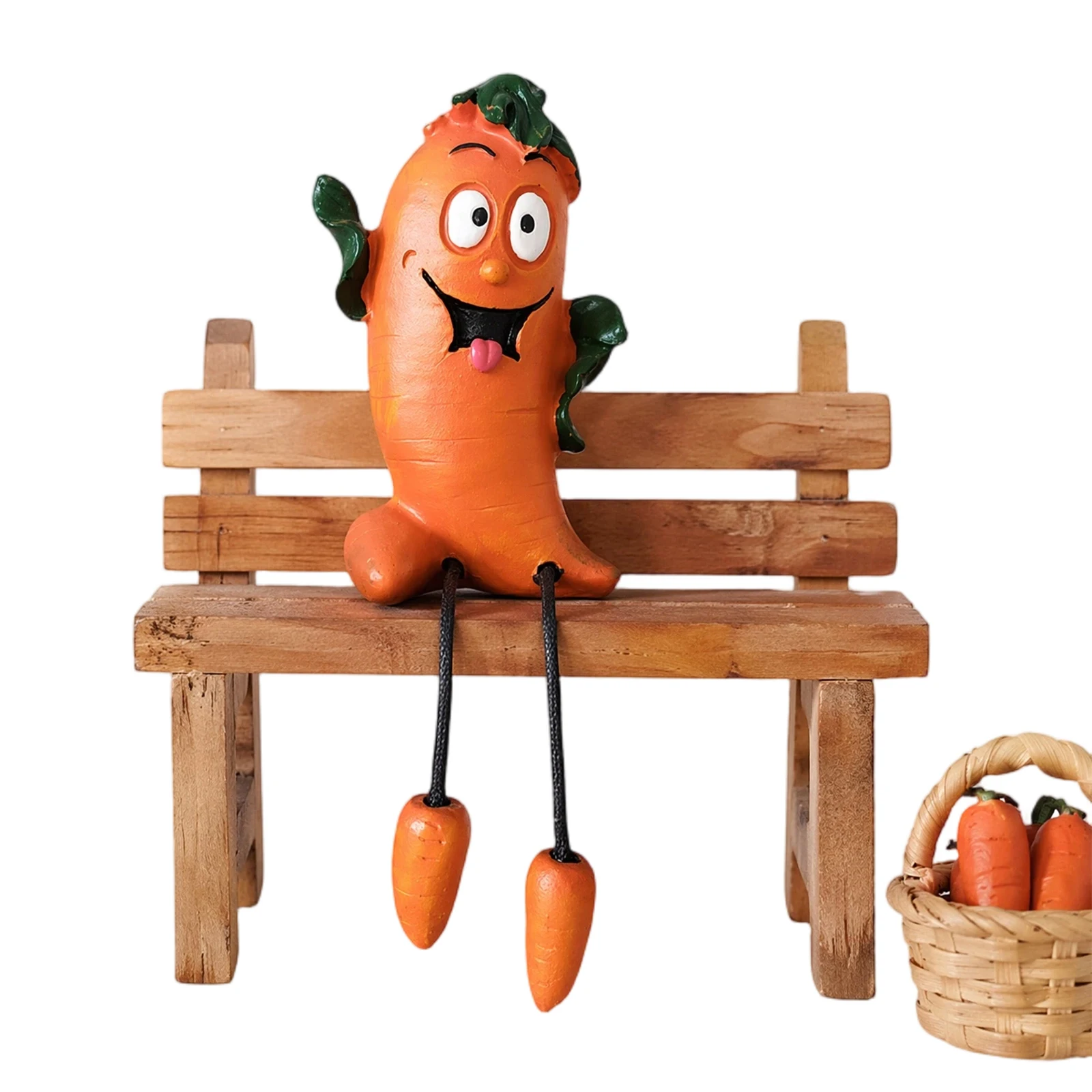 Resin Hanging Edge Statues with Flexible Dangling Legs Cute-Shaped Fruits Sculpture Fun Fruits Sculptures Indoor Home Decor