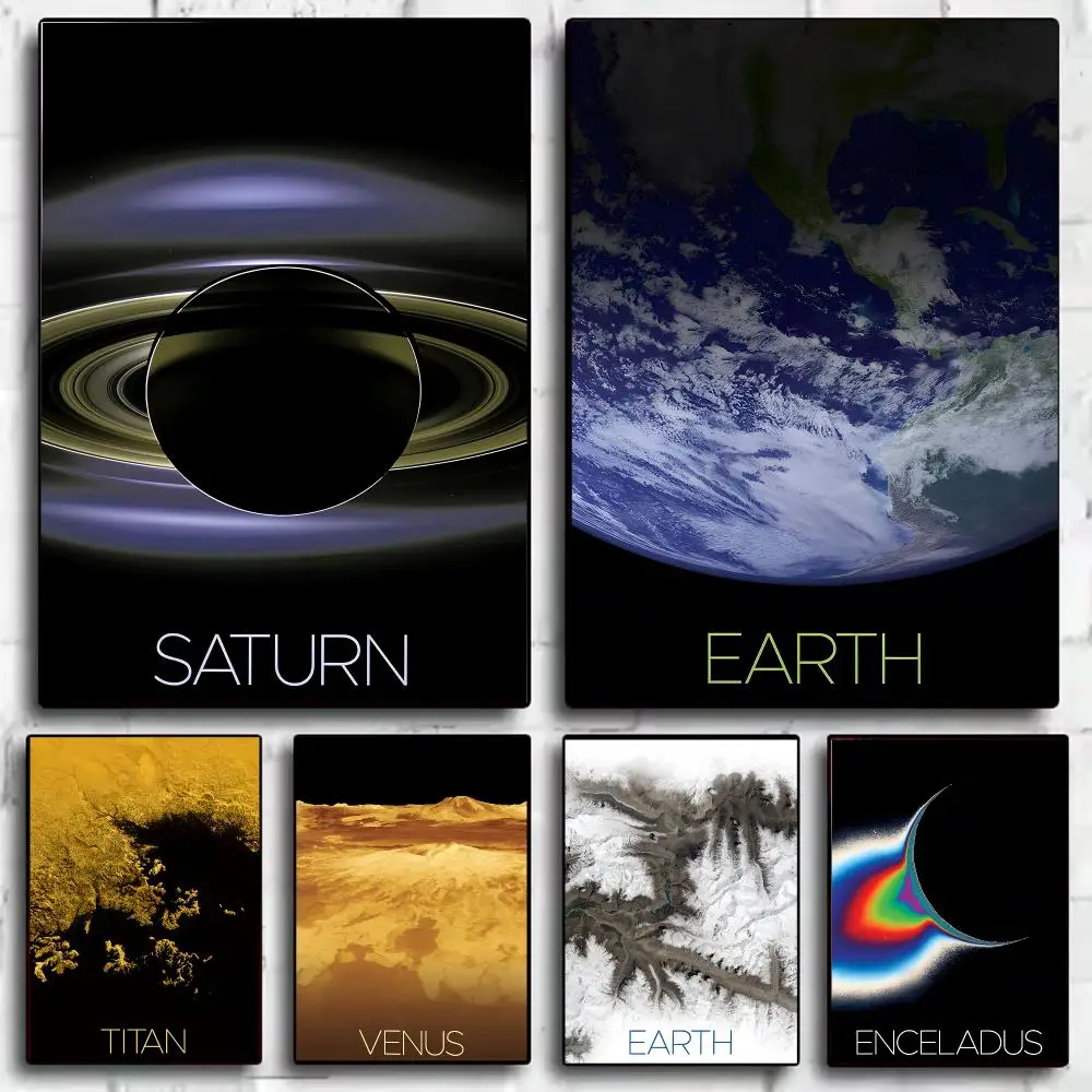 Cool planetary interplanetary Poster Modern Minimalist Wall Art Prints for Bedroom Living Room Aesthetic Contemporary Decor Gift