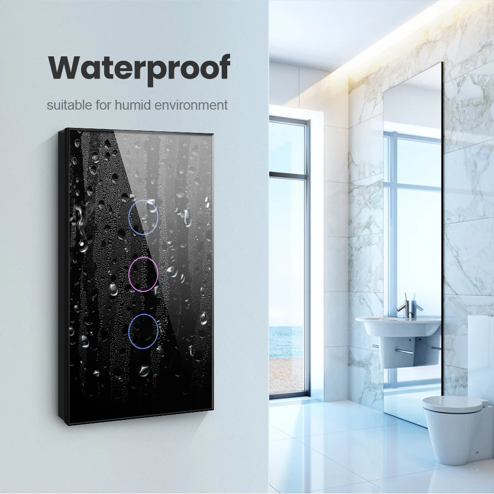 AVATTO WiFi 1/2/3/4 Gang Smart Light Switch,Touch Glass Panel Light Switch With Neutral Wire APP Control For Alexa Google Home