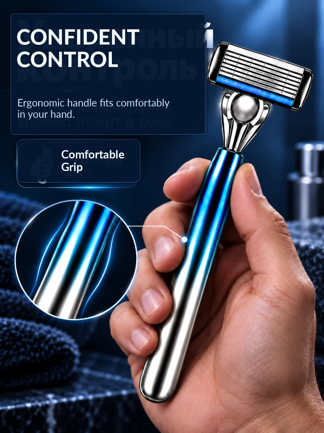 6-Blade Women's Shaving Razor Set with 1 Handle And 12 Replacement Cartridges Moisturizing Strip for Legs And Body Hair Removal