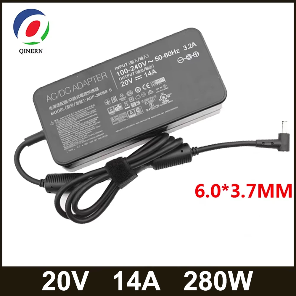 Adaptateur pour ordinateur portable ASUS PG35V ROG GX551QS GX551QR GX703HS GX703HR GX703HM G732LWS, chargeur 20V 14A 280W 6.0x3.7MM ADP-280BB B