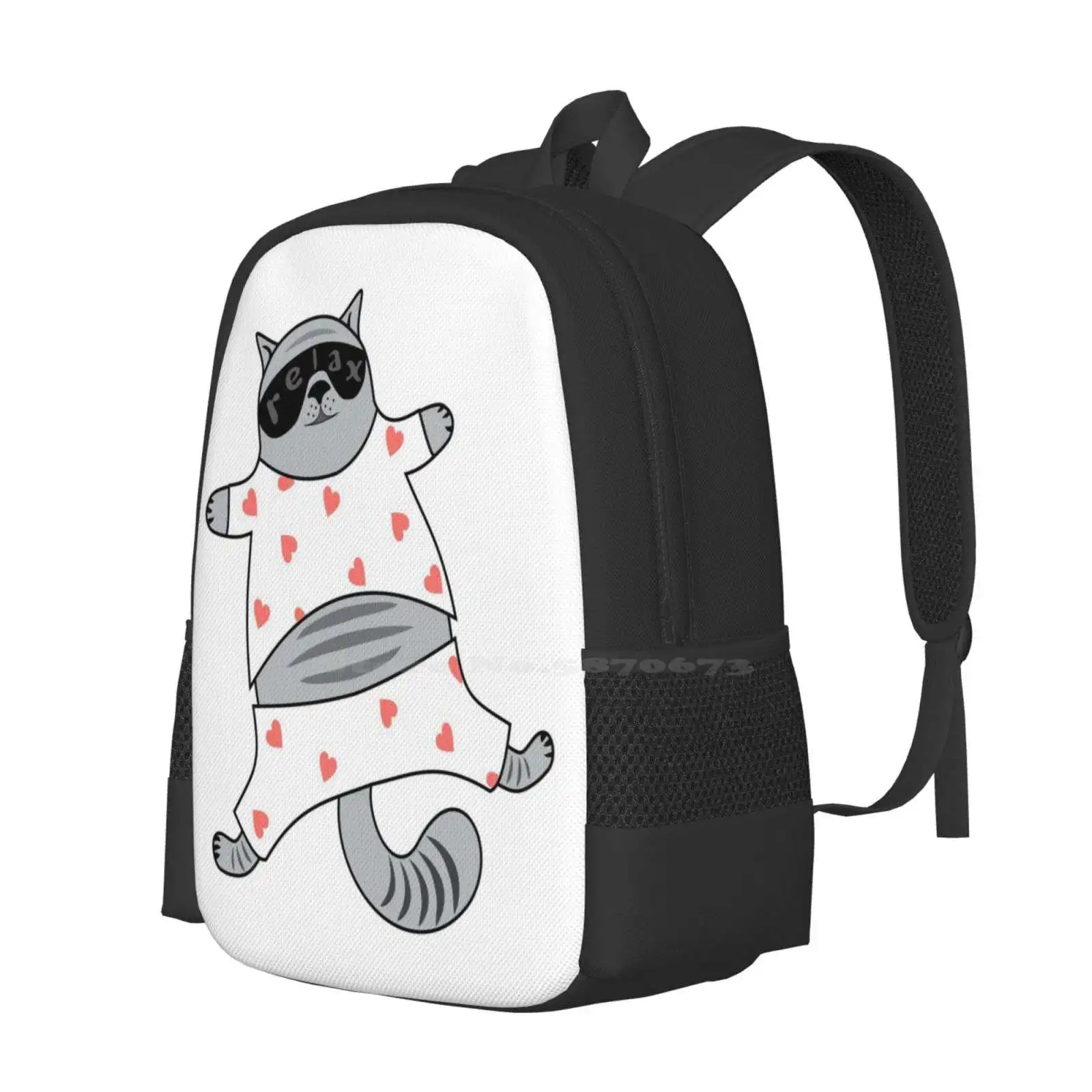 Relaxed Cats #Rbstaycay Hot Sale Schoolbag Backpack Fashion Bags Cats Animals Sleep Heart Animal In Cat In Pattern Pink Cool