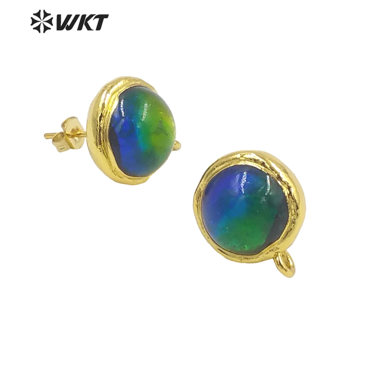 

JFE78 Amazing Fashion 18K Real Gold Plated Coloured Glaze Studs Earrings Women Handmade Jewelry Accessory DIY Findings