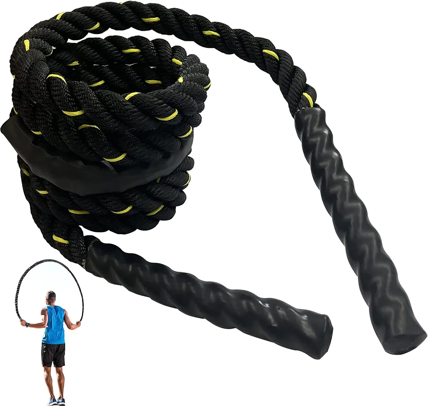 

Heavy Jump Rope for Fitness Training Crossfit Battle Skipping Ropes Power Improve Strength Gym Exercise Weight Loss Equipment