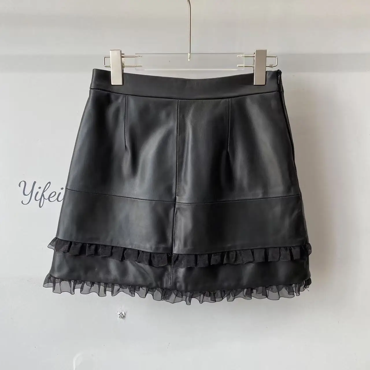 Herfst 2025 Nieuwe Sle Echte Eepskin Dames A-lijn Rok Faionable Veelzijdige One-Step Rokken Hoge Taille Ontwerp Casua...