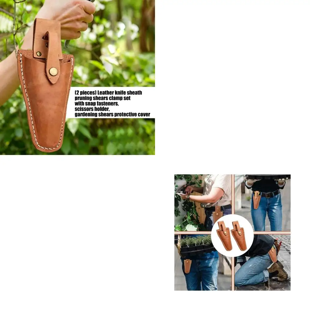 Professional Pruner Sheath Blade Guard Heavy Duty Leather With Snaps Fastener high quality