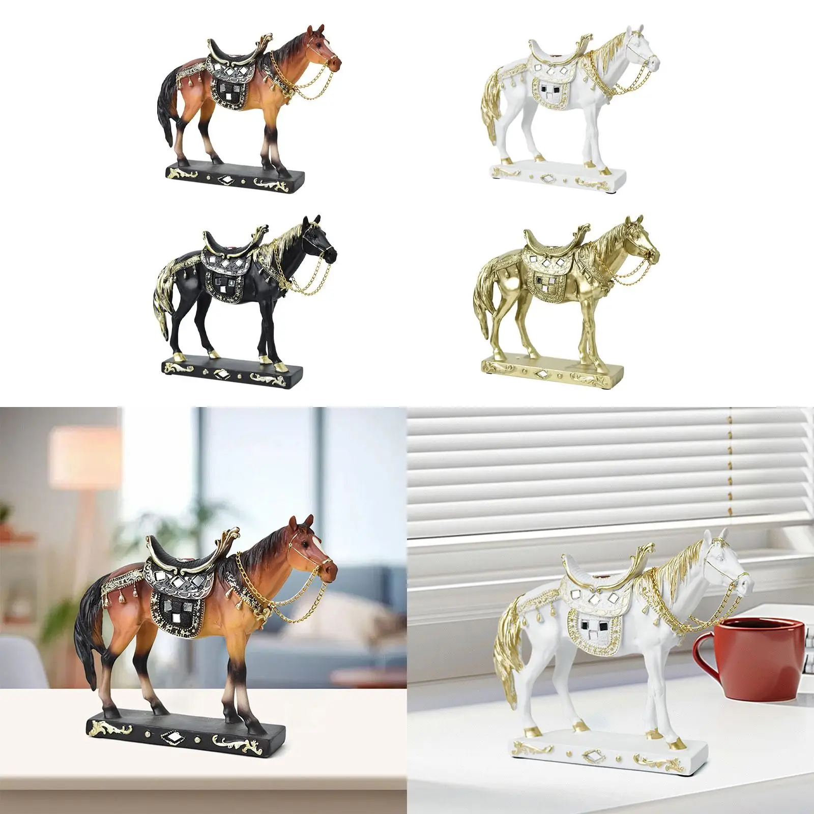 تمثال حصان ديكور طاولة زخرفة عمل فني هدية عيد ميلاد ديكور إبداعي