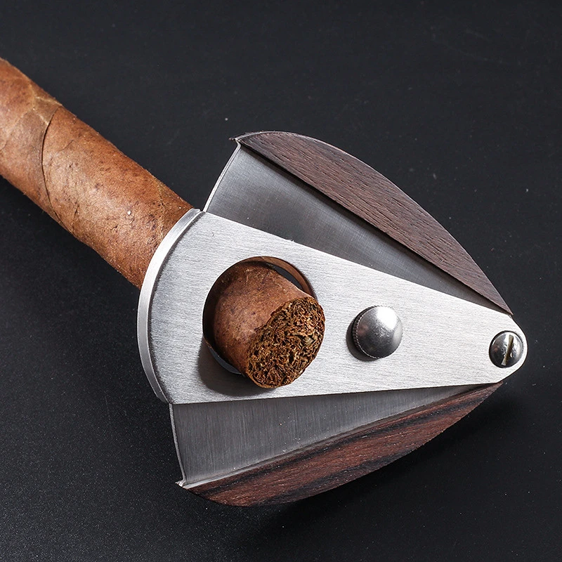 Sandalwood Cigar Cutter Knife Scissors Stainless Steel Sharp Blade Cutter Cigar Knife Cigar Cutter Guillotine Cigar Cutting Tool