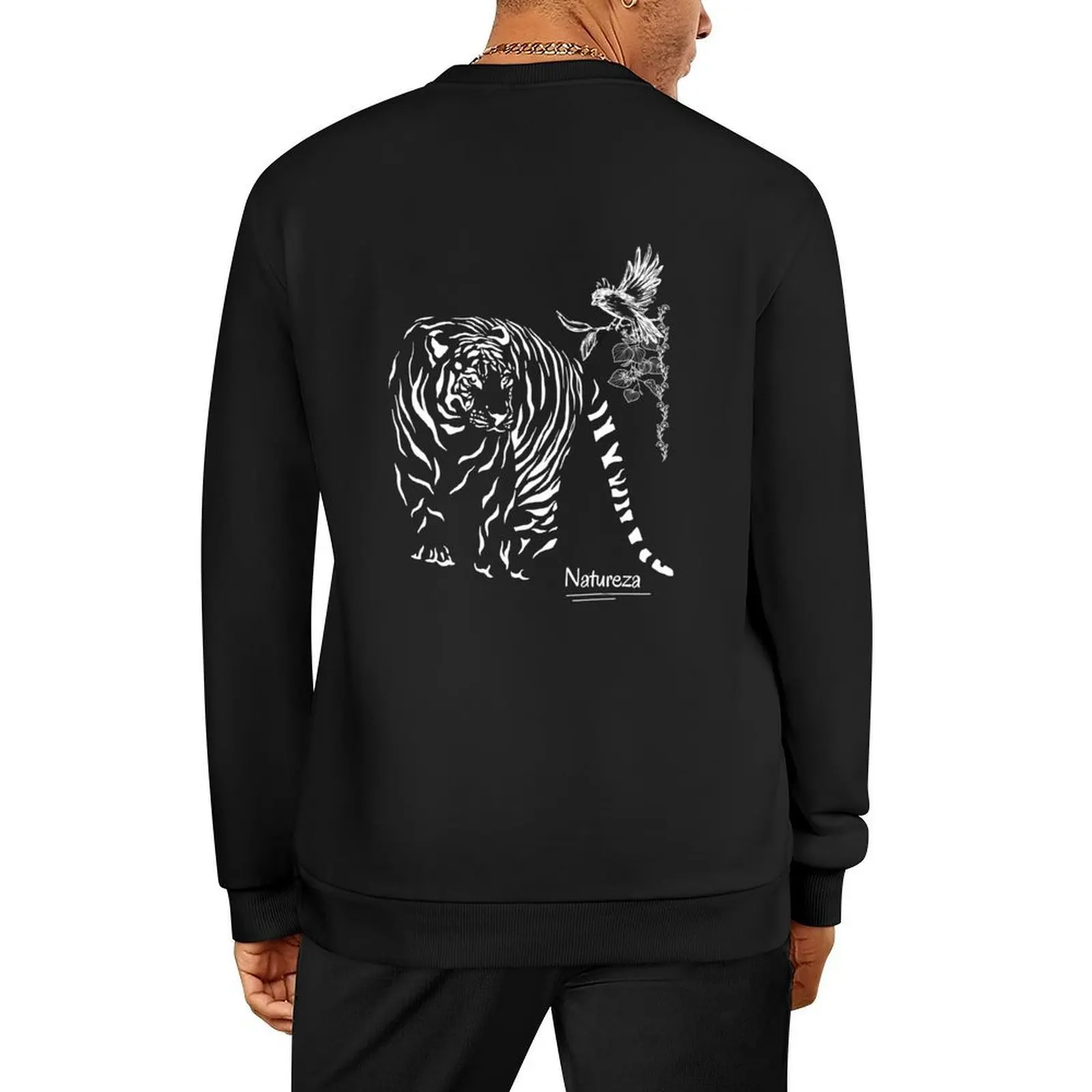 

O Tigre e o Pássaro Pullover graphic t shirts men men's autumn clothes aesthetic clothing men's sweat-shirt oversize sweatshirts