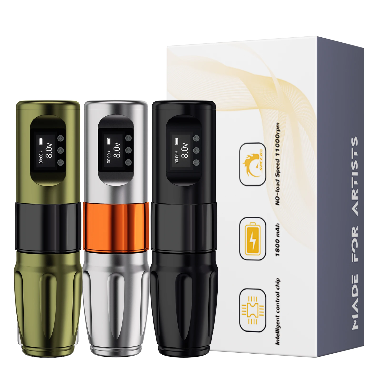 

BIGWASP Новая V81 Беспроводная роторная тату-машинка со светодиодным экраном 1800 мАч Батарейная ручка Машина для перманентного макияжа для татуировщика