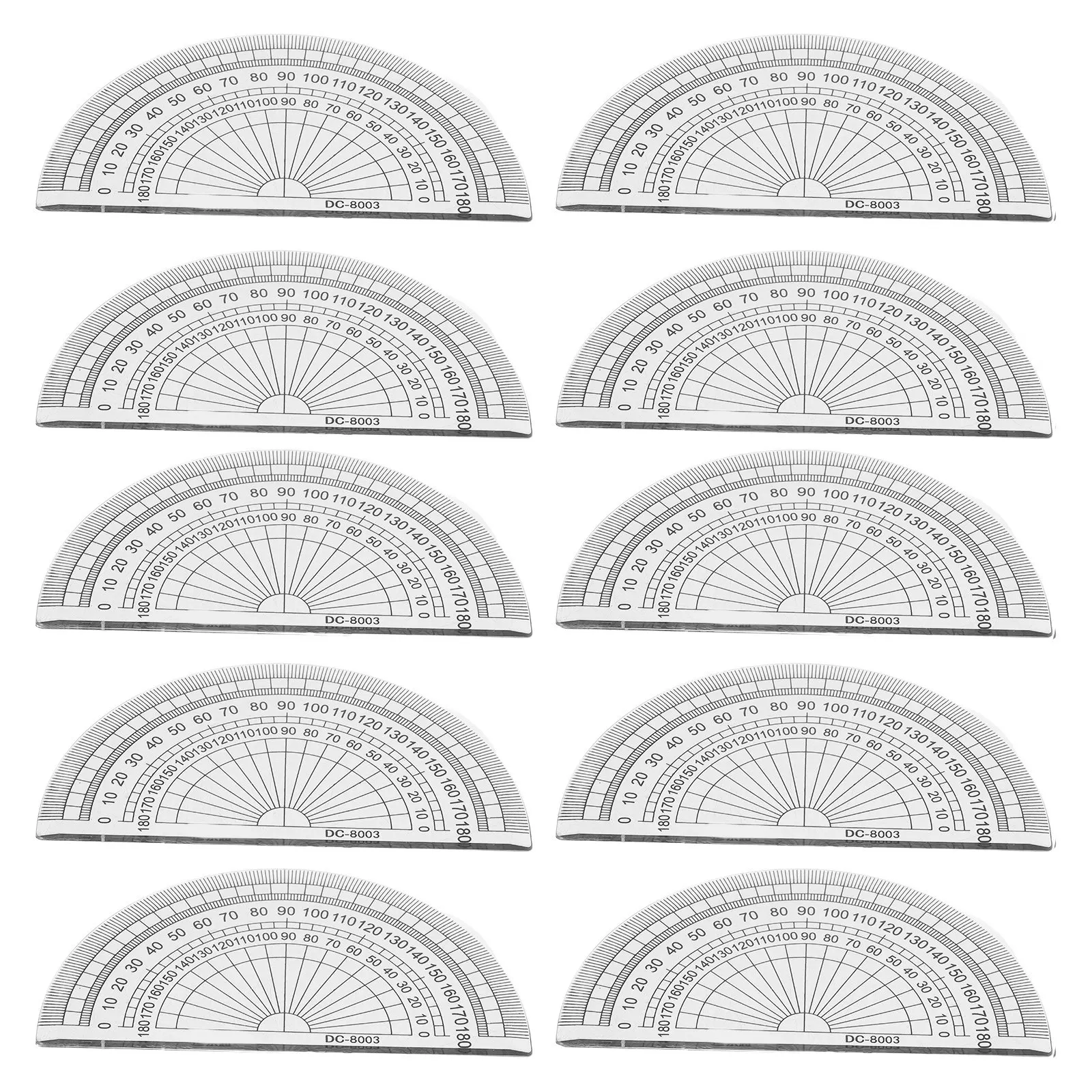 20個入り-4インチ（10cm）プラスチック製分度器-180度角度測定定規-学生、学校、オフィス用数学定規