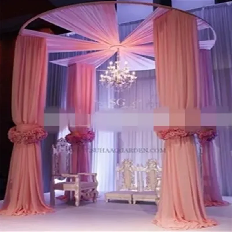 Durable Use Adjustable Round Wedding Canopy Chuppah Drape Backdrop Stand Kit Stainless steel Pipe Frame For Party Event